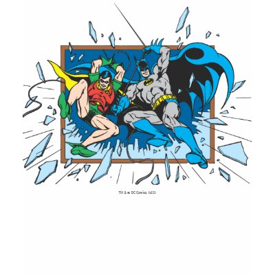 Batman & Robin Shatter Window t-shirts