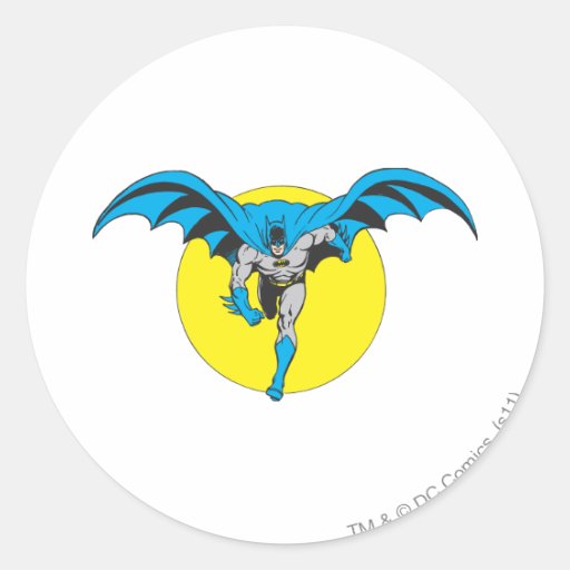 Batman Runs Forward Round Stickers
