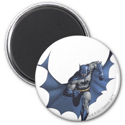 Batman runs with flying cape magnets