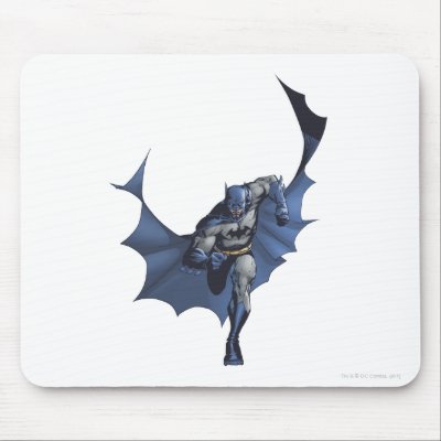 Batman runs with flying cape mousepads