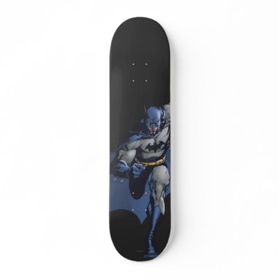 Batman runs with flying cape skateboards