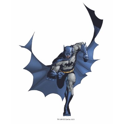 Batman runs with flying cape t-shirts