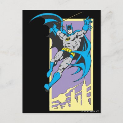 Batman Swings From Skyscraper postcards