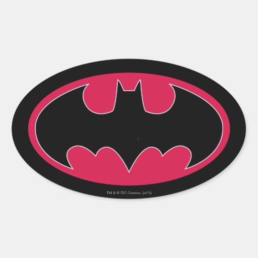 Batman Symbol | Red Black Logo Oval Sticker | Zazzle