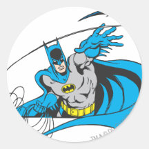 Batman Throws Batarang 3 Round Stickers