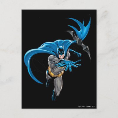 Batman throws batarang postcards