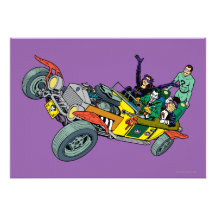 Batman Villains In Jokermobile Custom Invitations