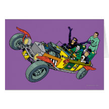 Batman Villains In Jokermobile Greeting Card