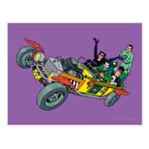 Batman Villains In Jokermobile Post Card