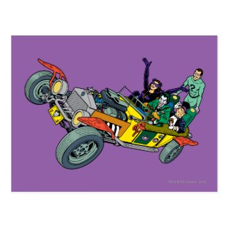 Batman Villains In Jokermobile Post Card