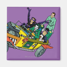 Batman Villains In Jokermobile Refrigerator Magnet