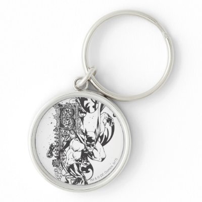 Batman with Ornate Letter keychains