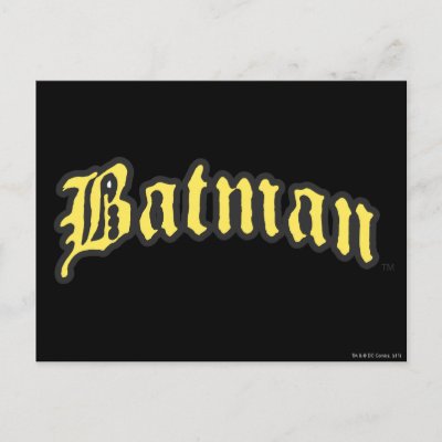Batman Yellow logo postcards
