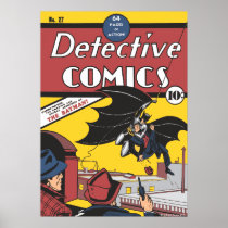 school, back to school, batman, batman first edition, batman comic, batman comic book, detective comics, vintage, historical, Poster with custom graphic design