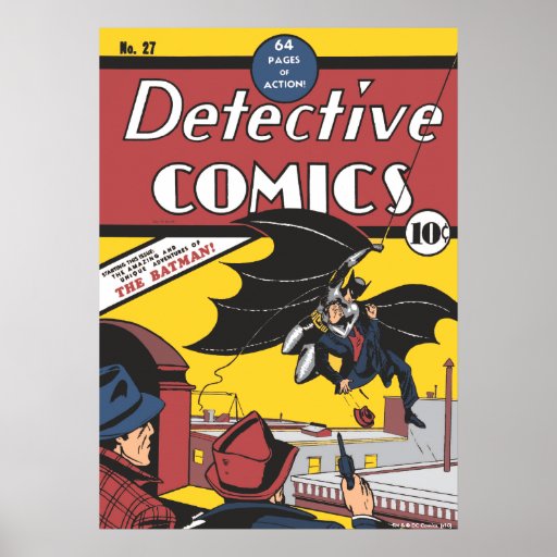 Batman's First Appearance Vintage Poster
