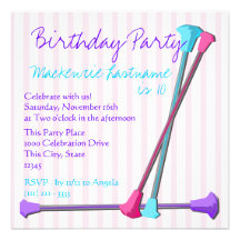 Baton Birthday Custom Invitations