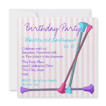 Baton Birthday Custom Invitations