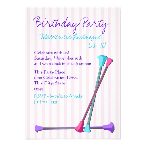 Baton Birthday Invite
