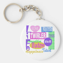 Baton Live Keychain