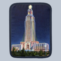 Baton Rouge Louisiana State Capitol at Night ipad sleeves