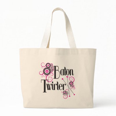 Baton Twirler Circle Swirls Tote Bags by DanceTwirlObsessions
