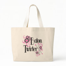 Baton Twirler Circle Swirls Tote Bags
