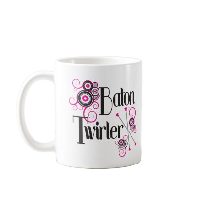 Baton Twirler Circle Swirls Coffee Mug by DanceTwirlObsessions