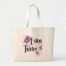 Baton Twirler Circle Swirls Tote Bags