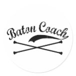 Baton Twirler Coach Round Stickers