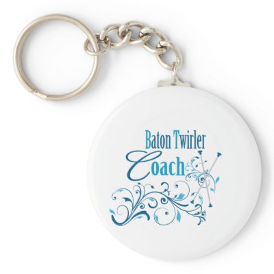 Baton Twirler Coach Swirly Keychain by DanceTwirlObsessions