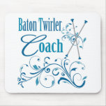 Baton Twirler Coach Swirly mousepads