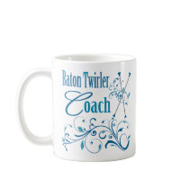 Baton Twirler Coach Swirly Coffee Mugs