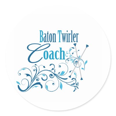 Baton Twirler Coach Swirly Round Sticker by DanceTwirlObsessions