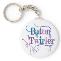 Baton Twirler Distressed Key Chains