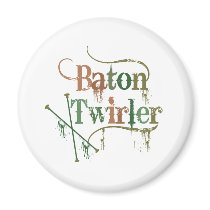 Baton Twirler Distressed Fridge Magnet