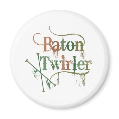 Baton Twirler Distressed Fridge Magnet by DanceTwirlObsessions