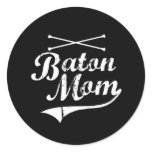 Baton Twirler Mom Round Stickers
