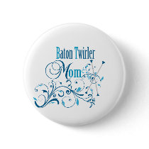 Baton Twirler Mom Swirly buttons by DanceTwirlObsessions Baton Twirler Mom Swirly buttons