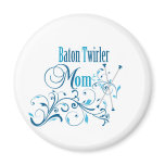 Baton Twirler Mom Swirly Refrigerator Magnet