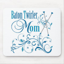 Baton Twirler Mom Swirly Mouse Pad
