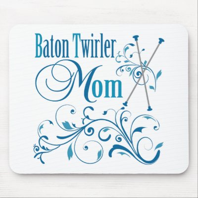 Baton Twirler Mom Swirly Mouse Pad by DanceTwirlObsessions