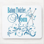 Baton Twirler Mom Swirly mousepads