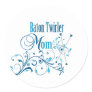 Baton Twirler Mom Swirly Round Sticker