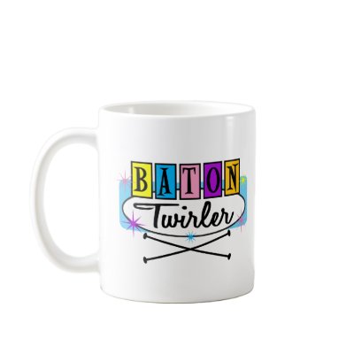 Baton Twirler Retro Mugs by DanceTwirlObsessions