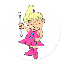 Baton Twirler Round Stickers