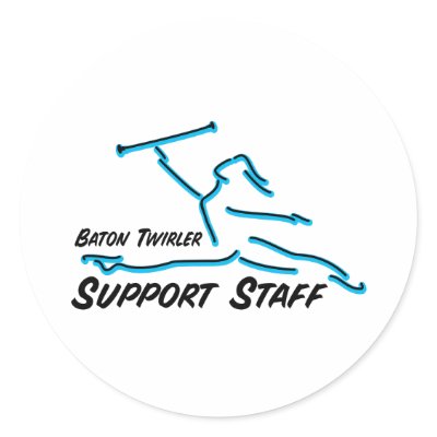 Baton Twirler Support Staff Round Stickers by DanceTwirlObsessions