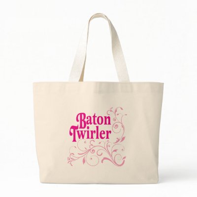 Baton Twirler Swirly Tote Bag by DanceTwirlObsessions