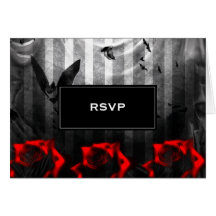 Bats and Roses Goth Greeting Cards