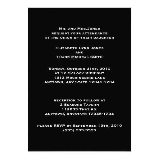 Bats and Roses Goth Invitation