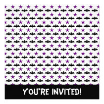 Bats and Stars Halloween Invitation invitations